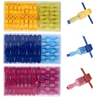 Gebildet180 pcs Conectores eléctricos tipo T Tap: grifos de empalme de cables rápidos con aislamiento de alta…